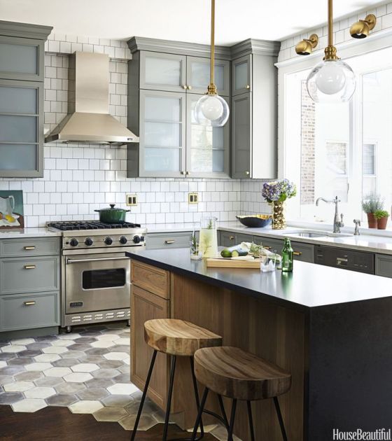 Gray-White-Wood-and-Brass-Kitchen