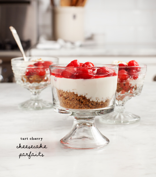 tart cherry cheesecake parfaits